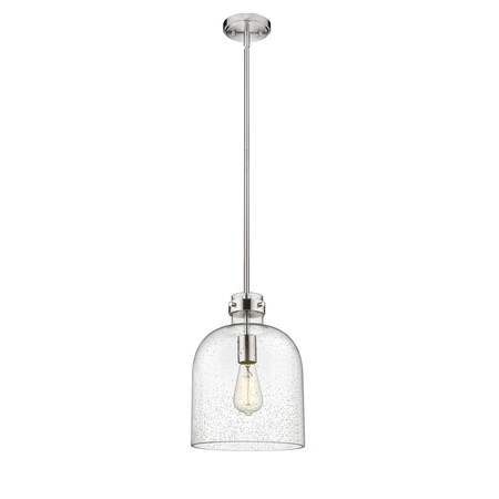 Z-Lite Pearson 1 Light Pendant, Brushed Nickel And Clear Seedy 817-9BN